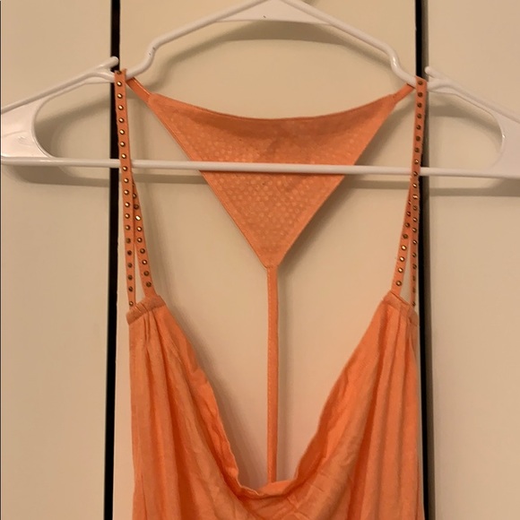 Sexy low back Peach dress - Picture 2 of 4